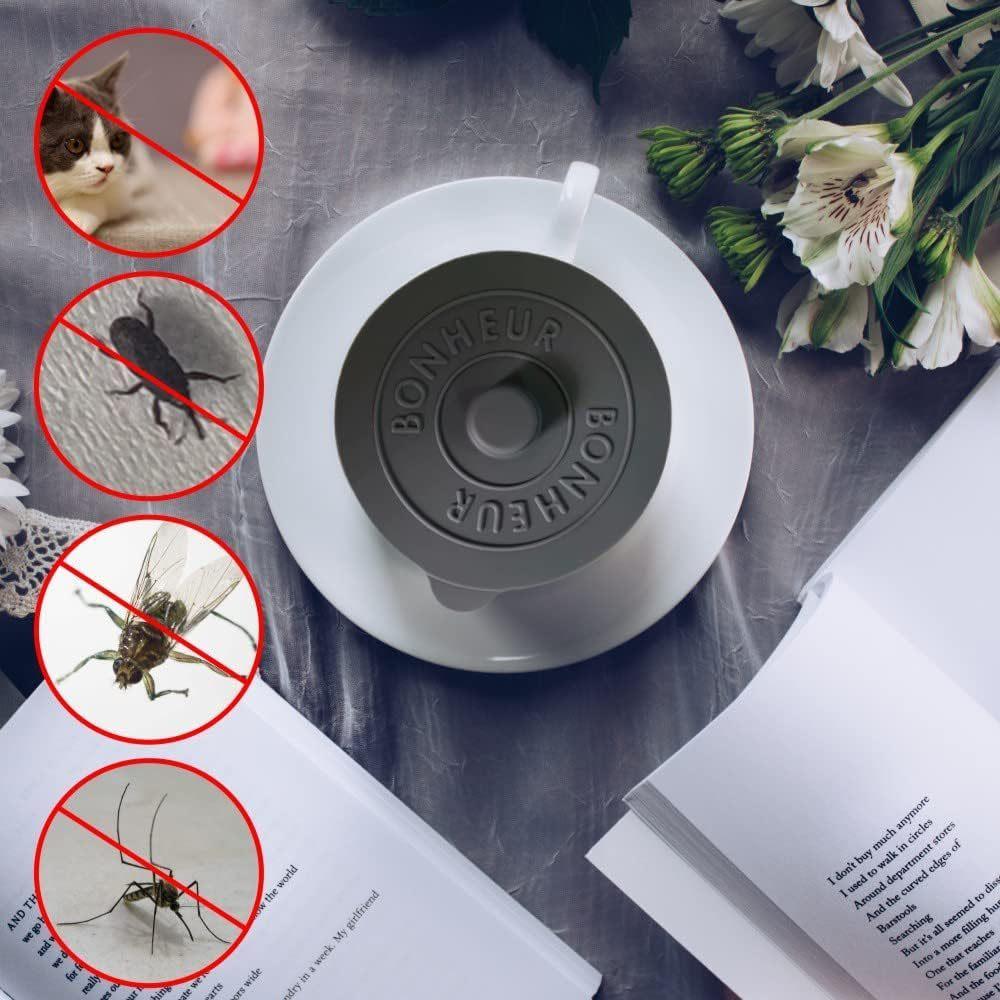 [Food Grade Silicone Cup Lids] 3pcs Food Grade Silicone Cup Lids - Airtight and Leakproof, Insect - Proof and Dustproof Design, Fit Most Cups