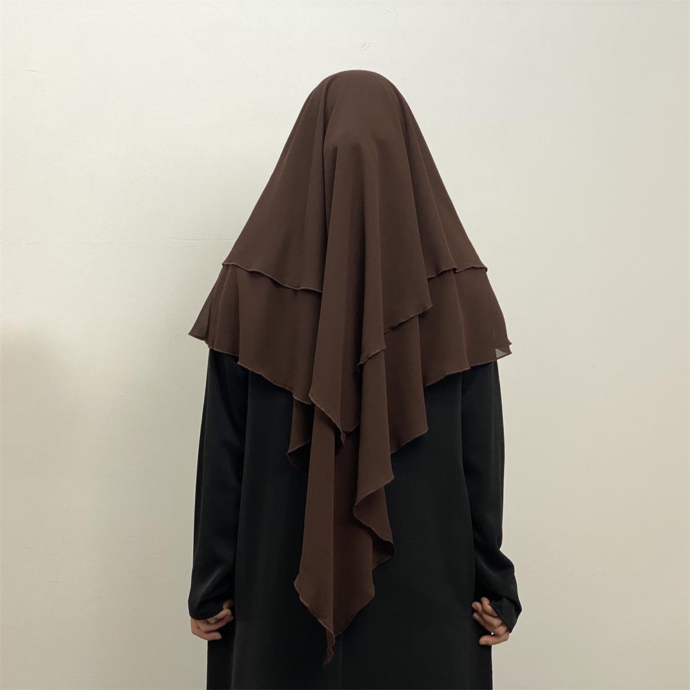 Pañuelo de Chifón de Doble Capa de Color Sólido - Estilo Medio Oriente, Dubái, Turquía (Grande, 2305)