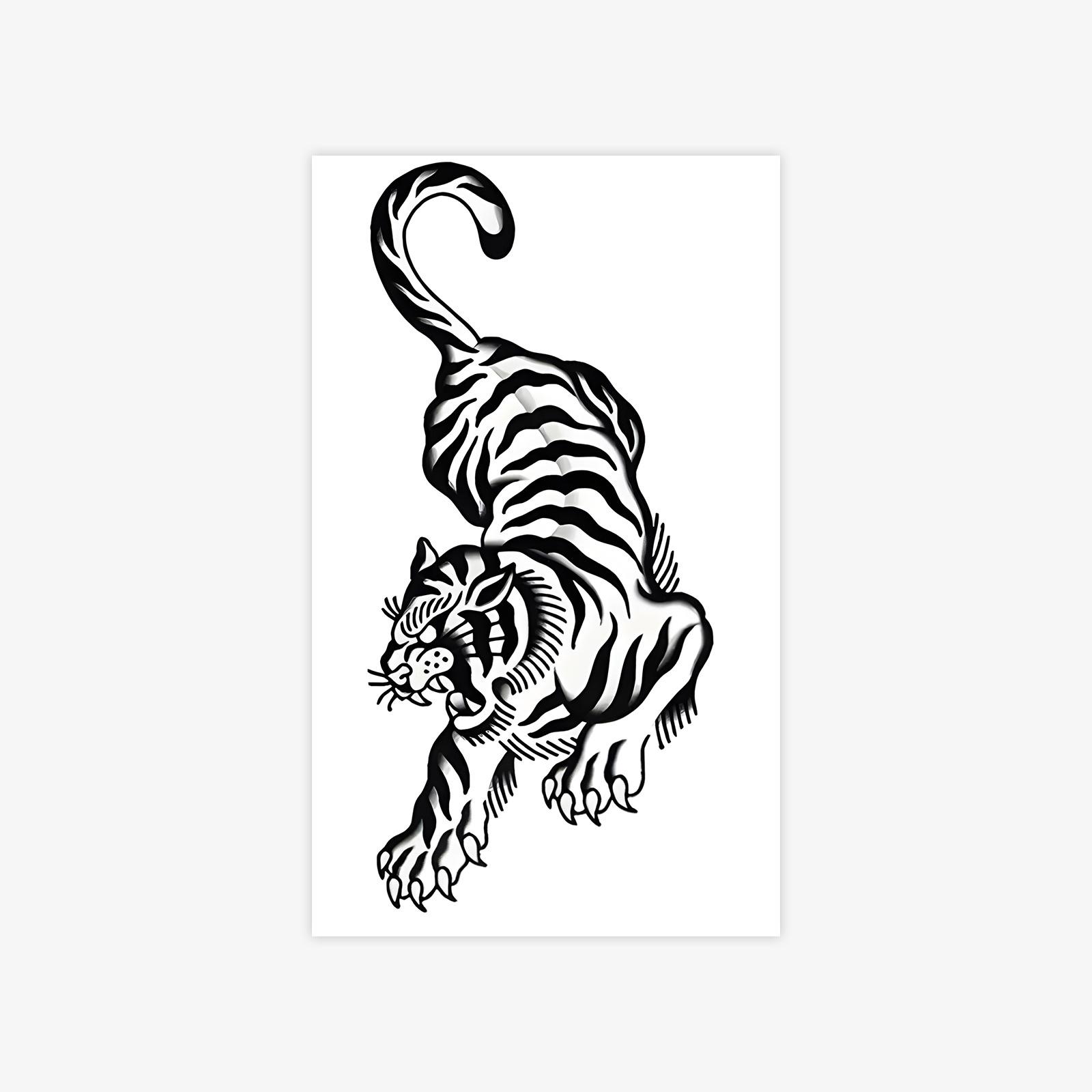 Wind Domineering Leopard Tattoo Sticker Men And Women Arm Advanced Sense Tattoo Sticker 9*15