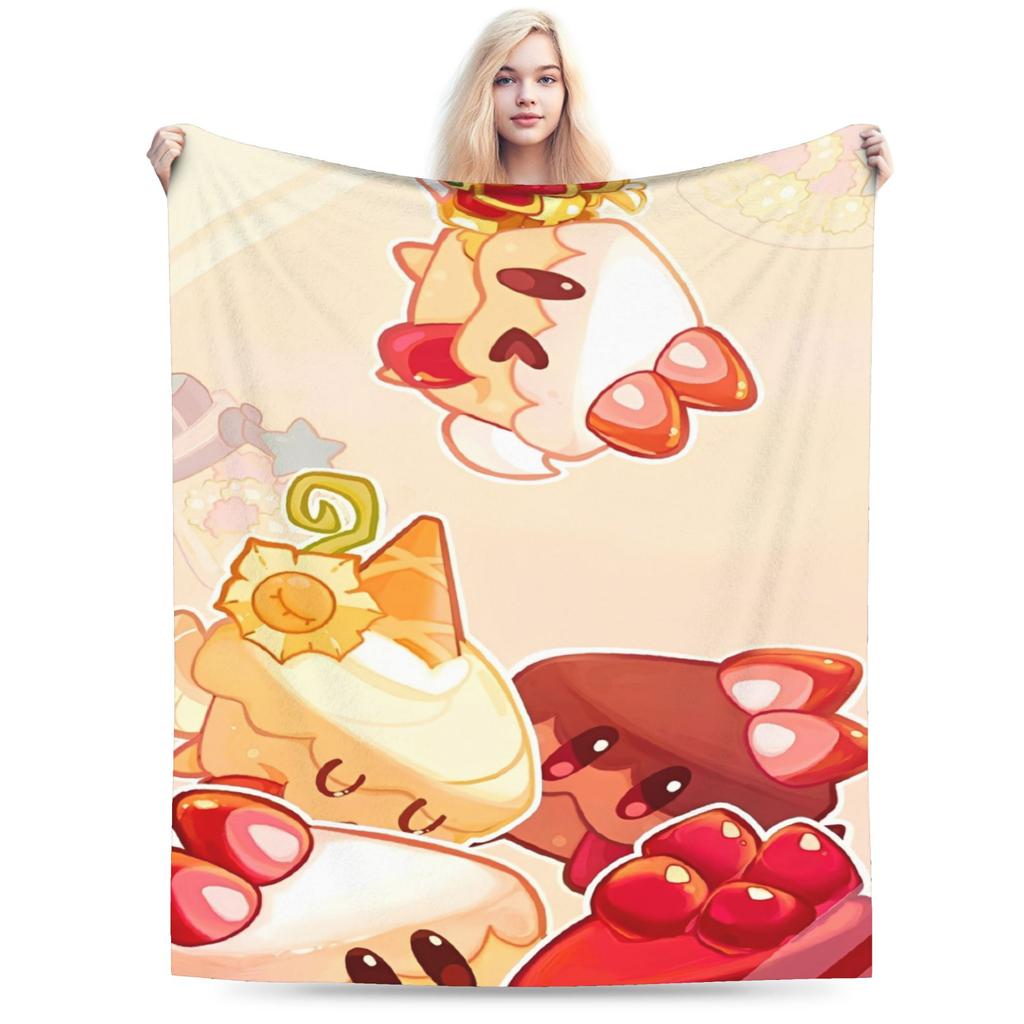 Comfortable Cookie Run Kingdom  Blanket Merch Bedding Decorative Video Games Throws And Blankets Warm Flannel for Office