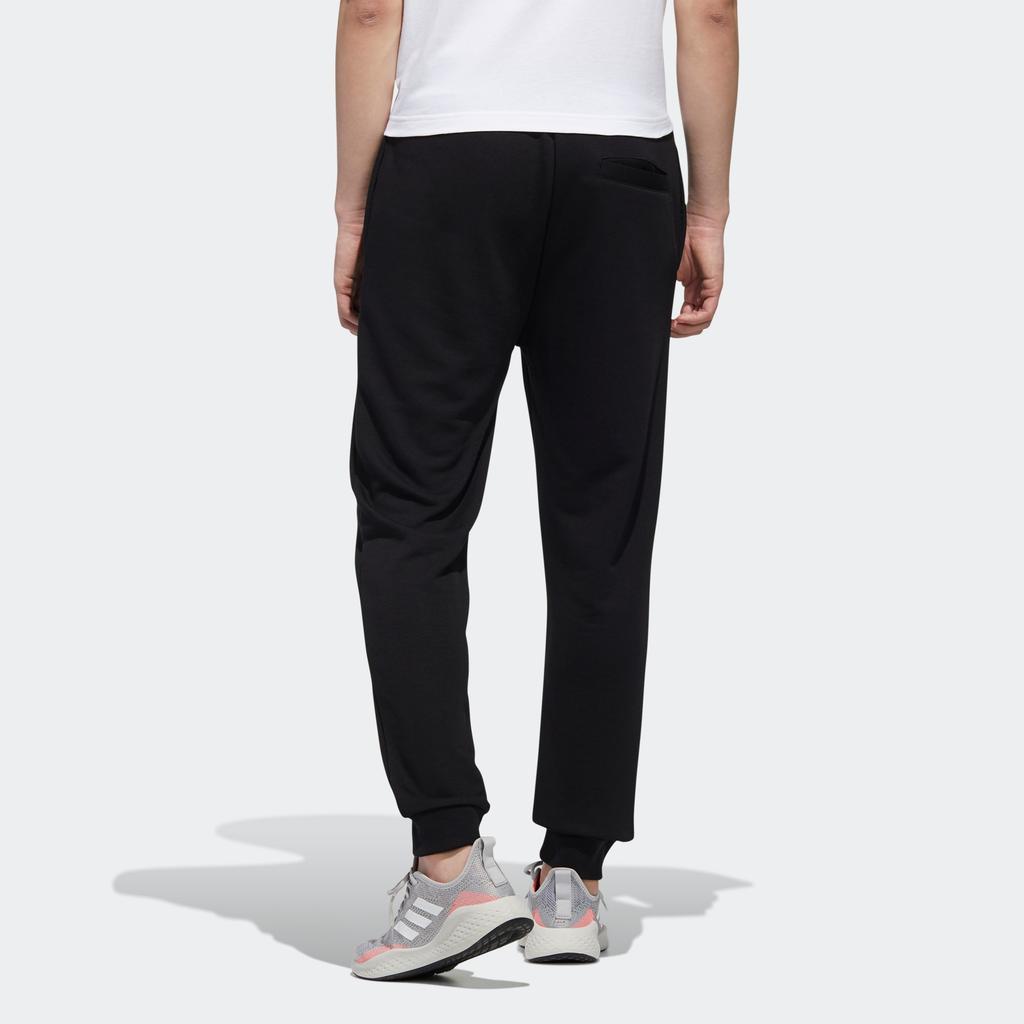 Adidas Neo Letter Print Elastic Mid-Waist Tapered Knit Joggers Men Bottoms Black GJ8923
