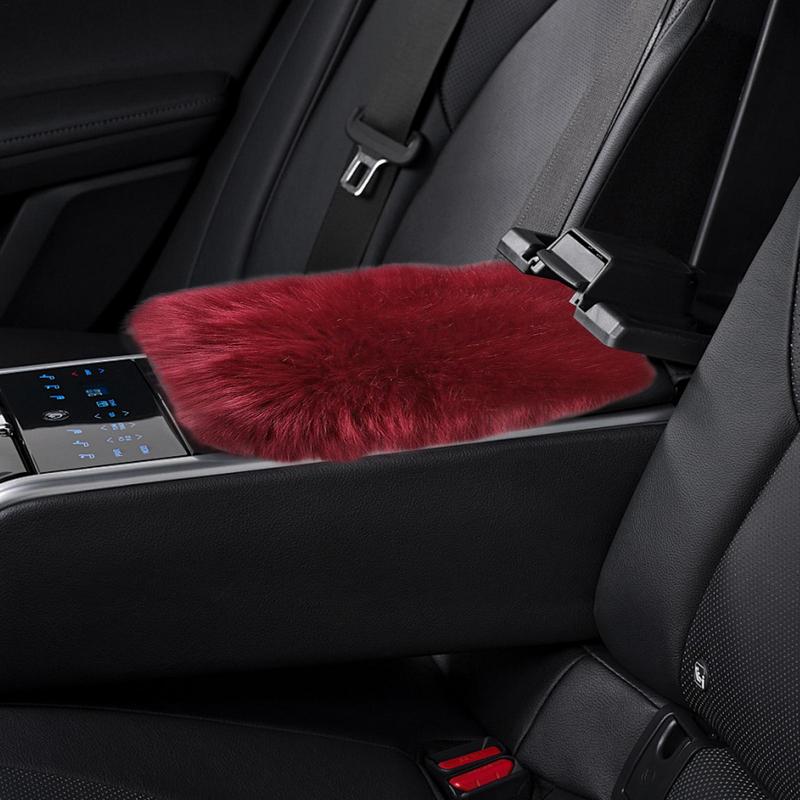 Soft Car Armrest Cover Skin-friendly Plush Center Console Seat Box Protector Pad Auto Accessories