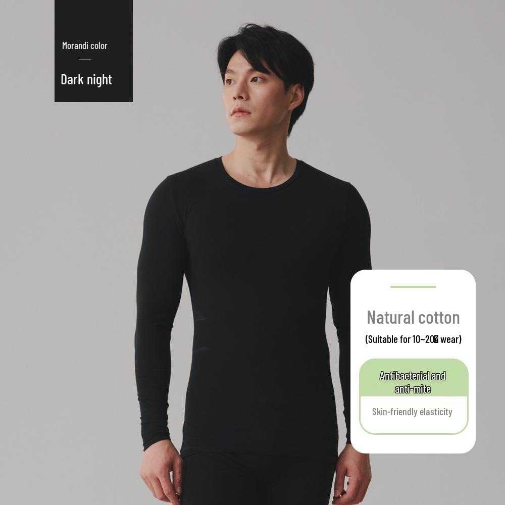 Męski bawełniany zestaw bielizny termicznej - od nastolatków do seniorów, cienki, plus size, flanelowy, ciepły na jesień/zimę