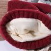 Fleece-lined Cat Ears Beanies Fair Isle Style Printing Knit Cap Cute Jacquard Knitted Hat  Winter