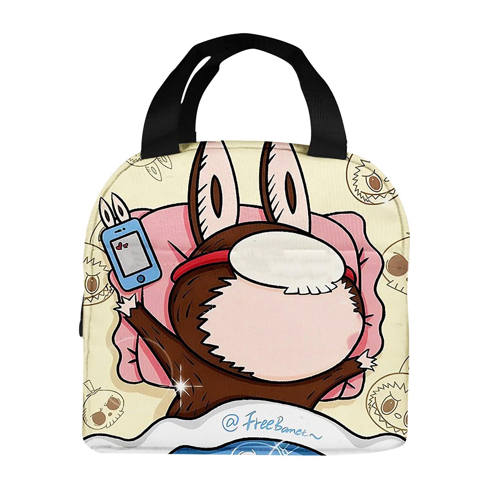 

Сумка для ланча Мультяшная сумочка Студенческая сумка для ланча Изоляция из алюминиевой фольги Сумка для еды Сумка для ланч-бокса One Size