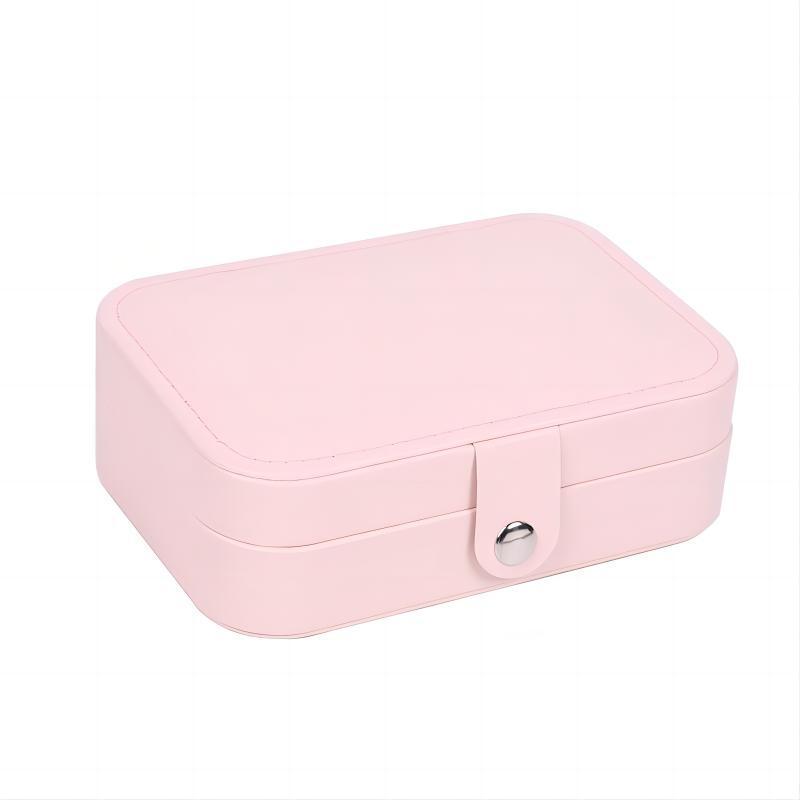 Compact Dustproof Jewelry Box for Earrings, Necklaces, and Rings - Double Layer Antioxidant Storage Solution
