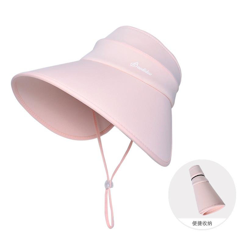 Ice Silk Summer Sun Protection Hat With Wide Brim And Letter Prints For Women
