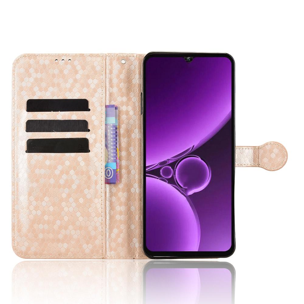 For Oukitel C59 Pro/C59 Wallet Case Dot Pattern Imprint PU Leather Phone Cover with Wrist Strap