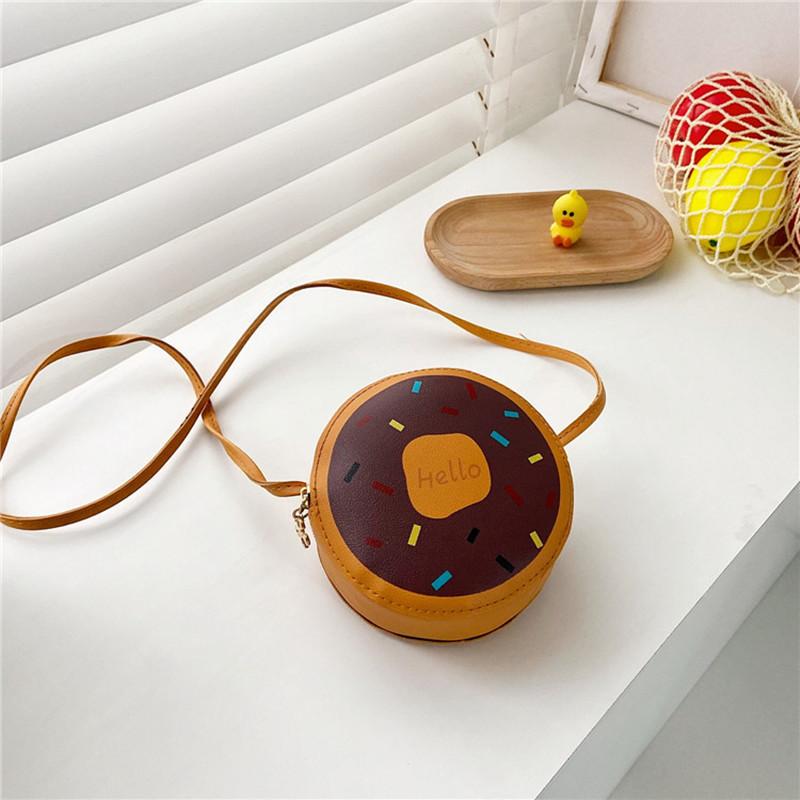 New Cartoon Doughnut Modelling Coin Purse Kawaii Children's Crossbody Bag Boy Girl Shoulder Bag Birthday Gift