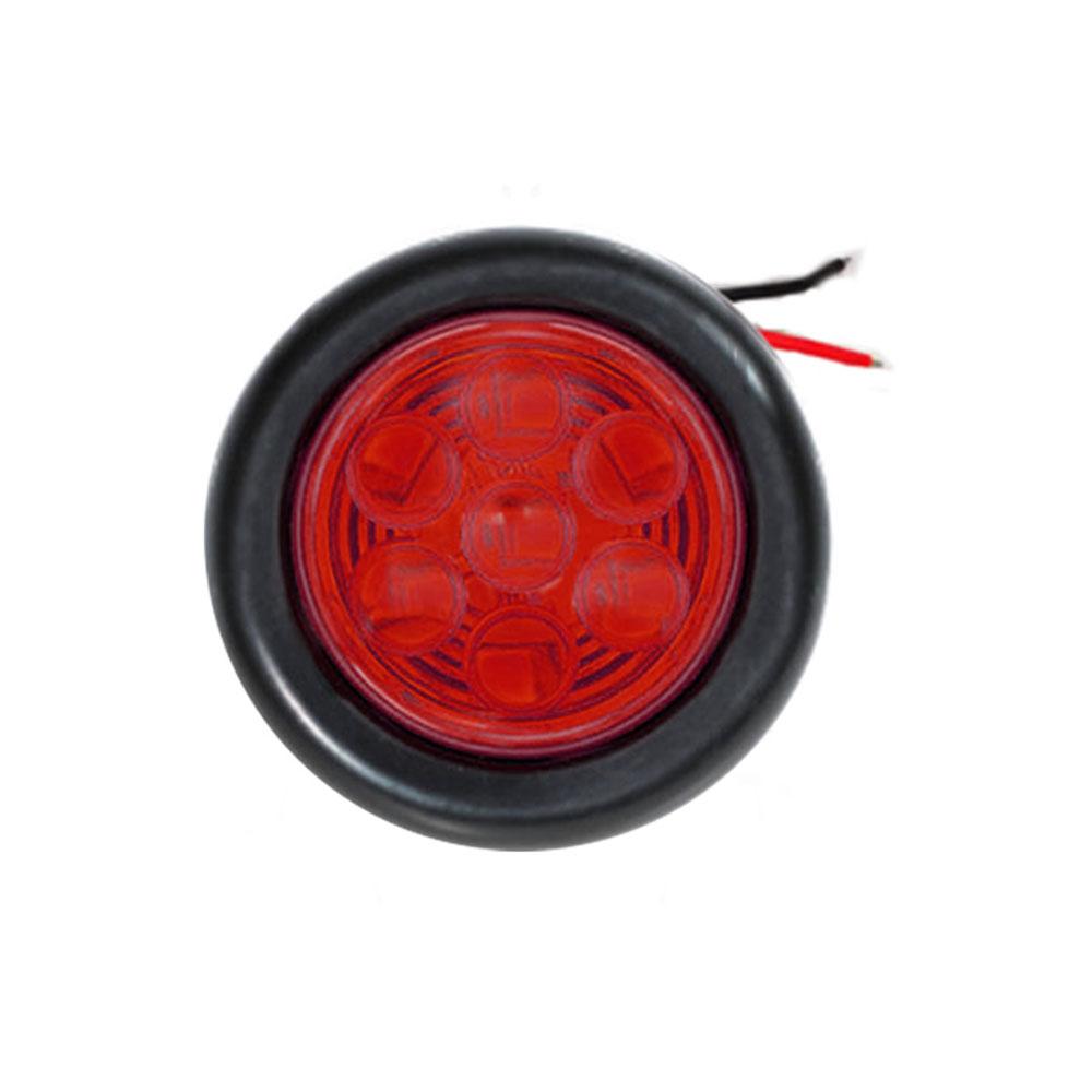 

2 Inch Side Marker Clearance Truck Side Lights 12V 24V Trailer Lights 7 LED RV Lights Round Rear Lamp Yellow Red Accessories 2inch red