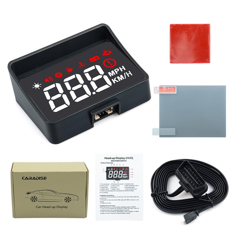 Hot Sale HUD display car car electronics Overspeed Warning Syste Car HUD A100s obd hud display windshield projector temperature