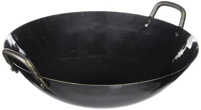 Yamada Industrial Co., Ltd. Yamada Iron Hammered Chinese Pot with Handle, 30cm (1.2mm Thickness)