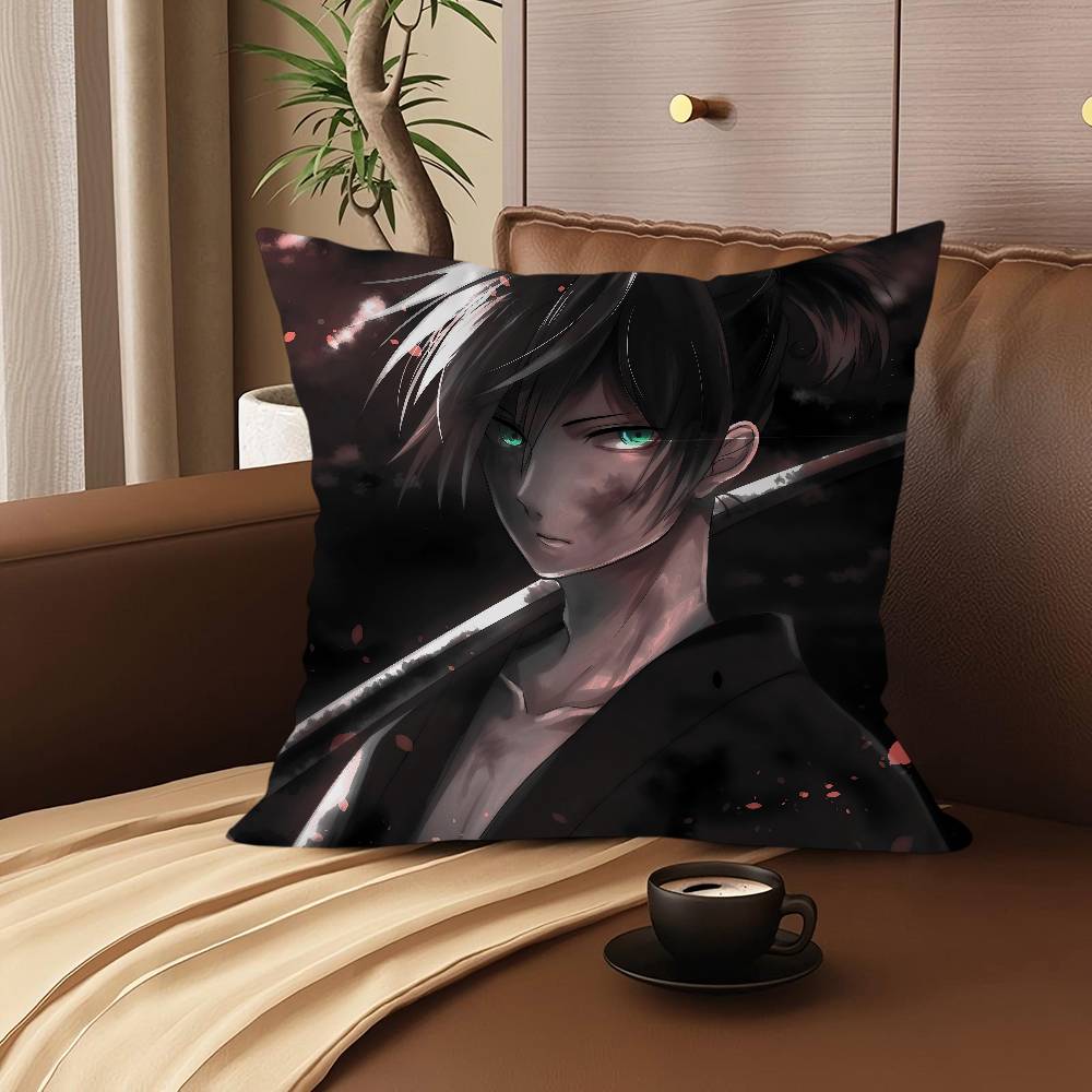 N-Noragami Cartoon Animation Office Cushion Pillowcase Car Cushion Cover45X45CM Lumbar Pillowcase Sofa Pillowcover