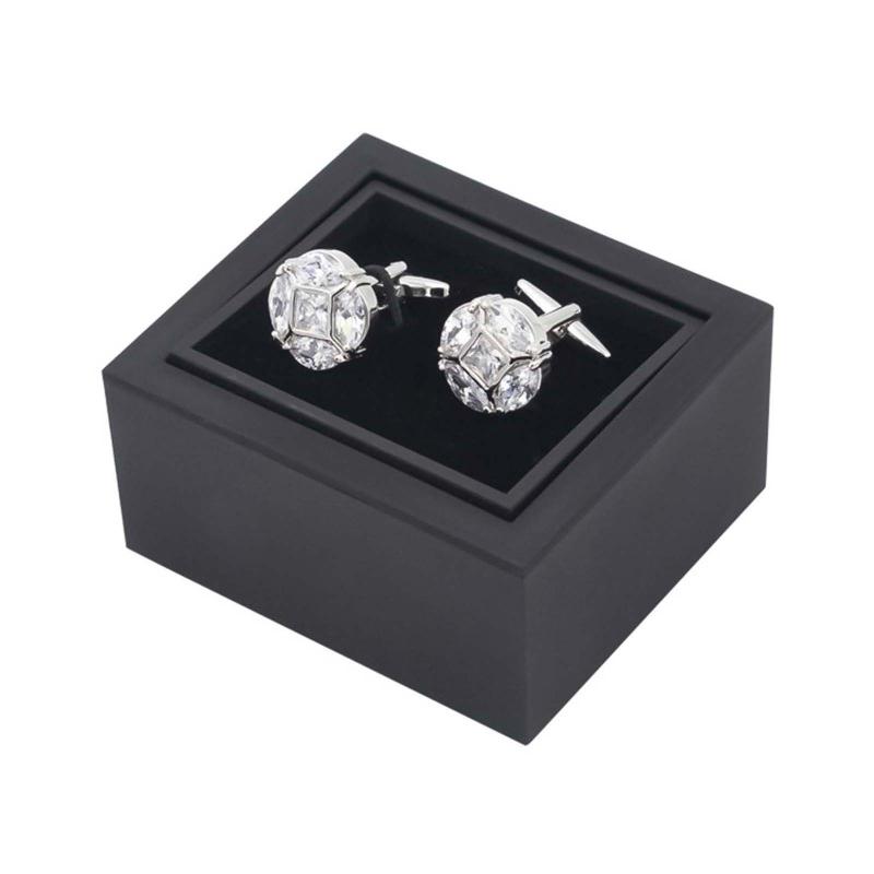 Plastic Jewelry Display for Case Black Flip Cover Rotating Cufflinks Box Packaging Gift Box Jewelry Organizer Easy To Ca