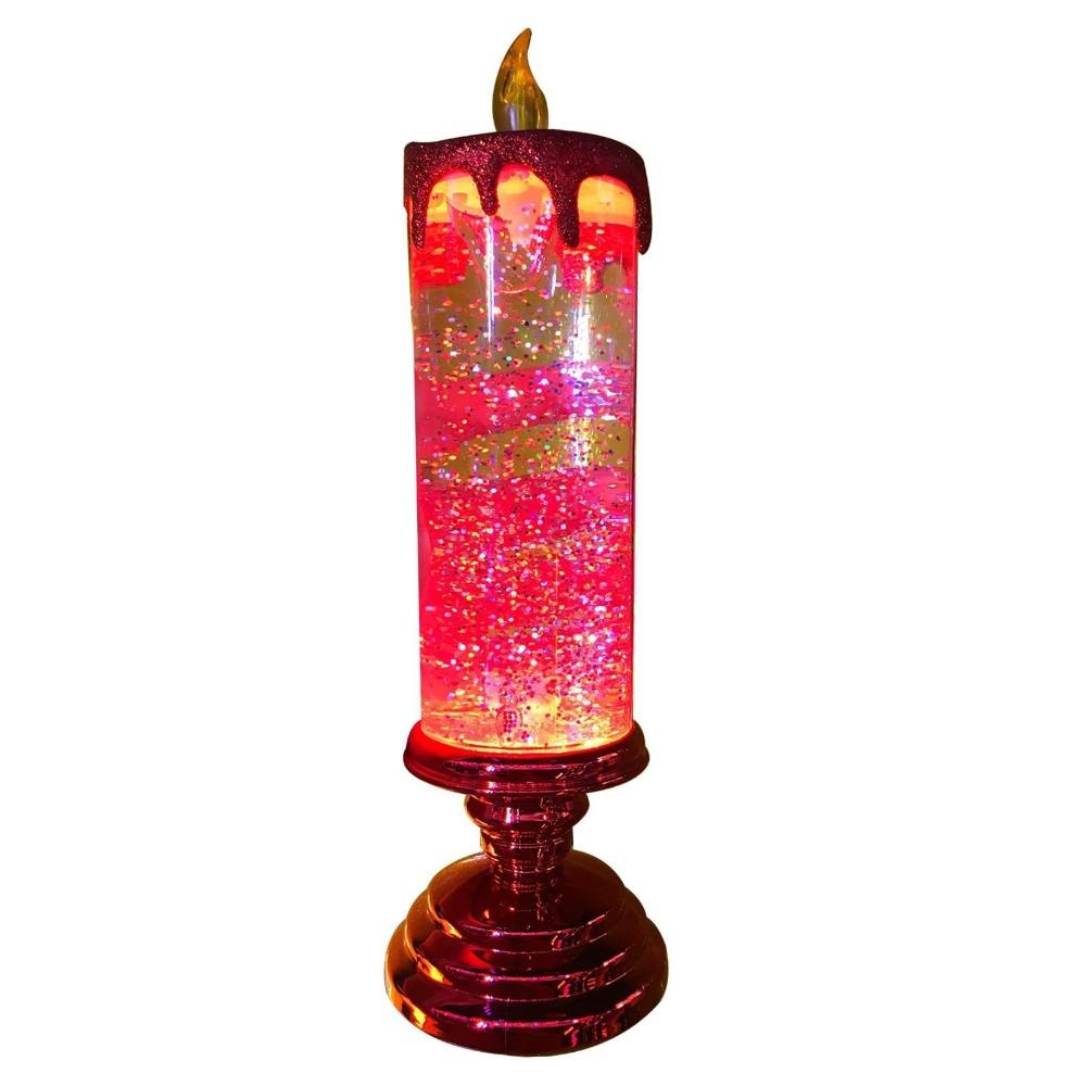 Battery Operated LED Candle Light Multi-color Gradient Swirling Glitter Simulation Candles Lights Glitter Crystal