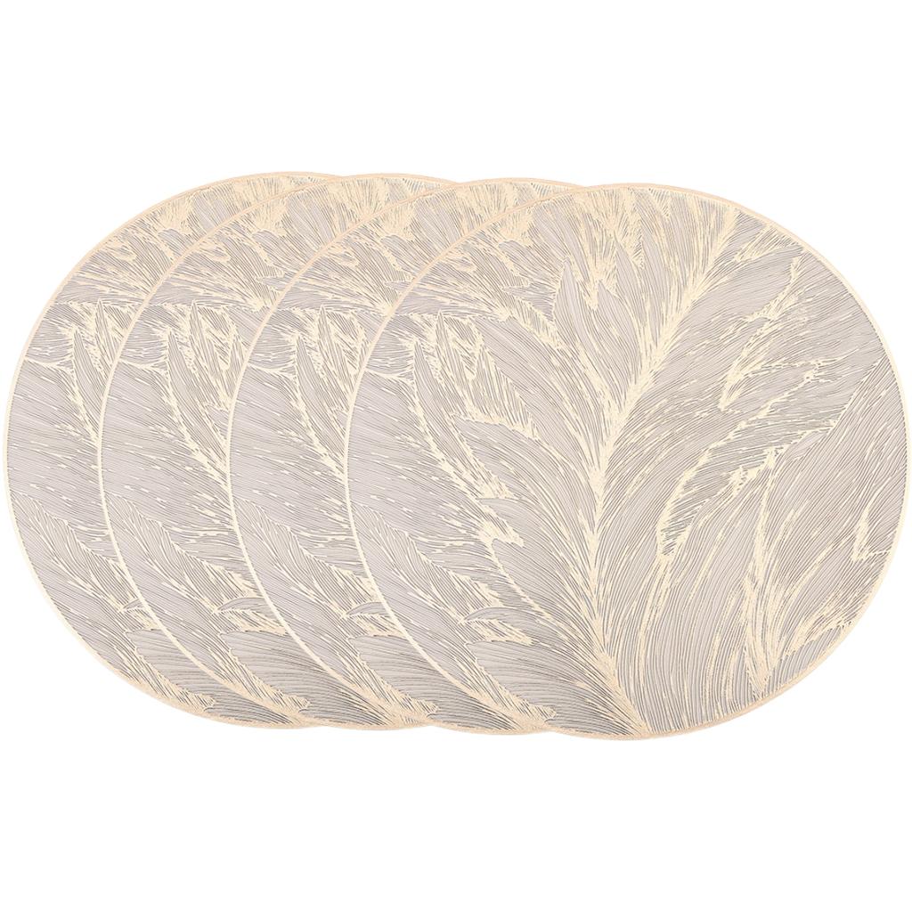 Elegant Dining Decor Heat Resistant Placemats Dining Room Decor Pressed Hot Stamping Design Protective Hot Dish Mats