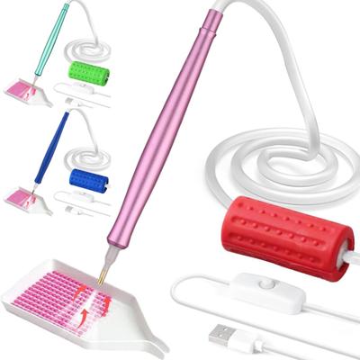 Penna Aspirapolvere per Diamond Art Penna Elettrica per Diamond Art con Vassoio di Stoccaggio Senza Cera