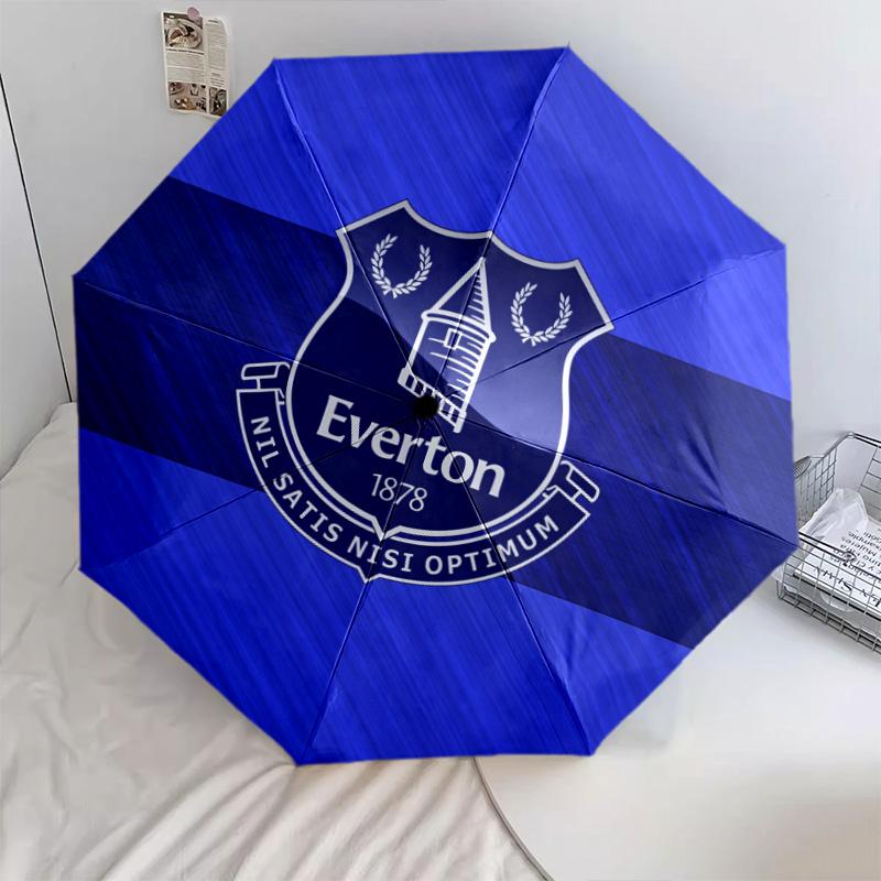 Vzor fotbalového klubu Everton, automatický skládací deštník, přenosný a skládací design, 8 drátů, vánoční nebo narozeninový dárek.