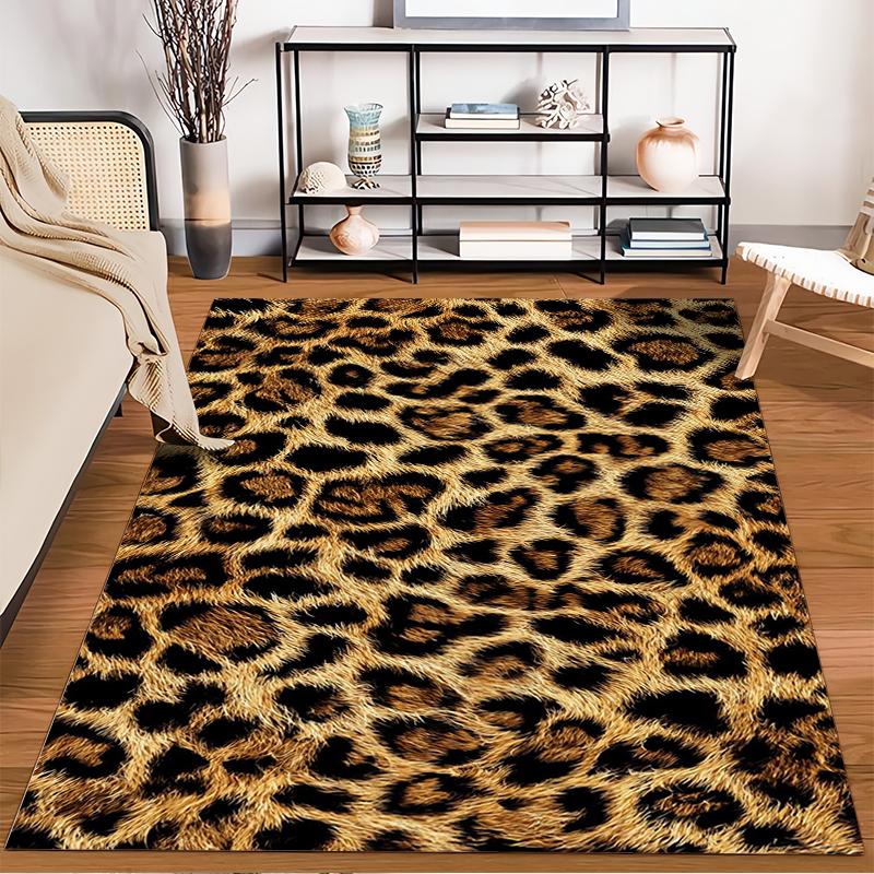 Leopard Print Design Rug, Non-slip Rug Suitable for Living Room and Bedroom Sofas