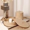Modern Luxury Storage Boxes Dressing Table Jewelry Storage Box Desktop Simple Round Organize Case Weave Decoration Organize Bins