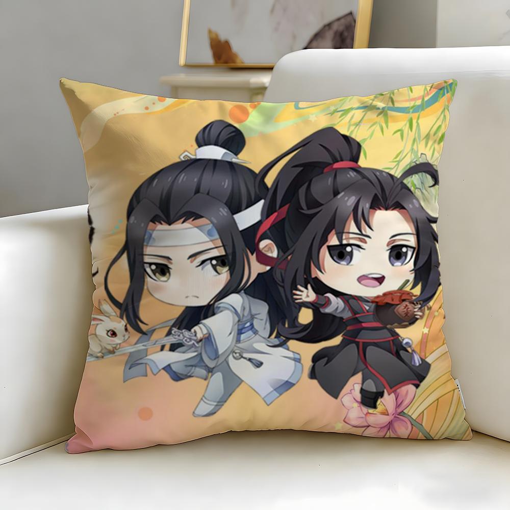 Classic Donghua Mo Dao Zu Shi Cushion Cover Soft & Easy-Wash Pillow Case – Versatile for Couch, Bed, Travel and Office