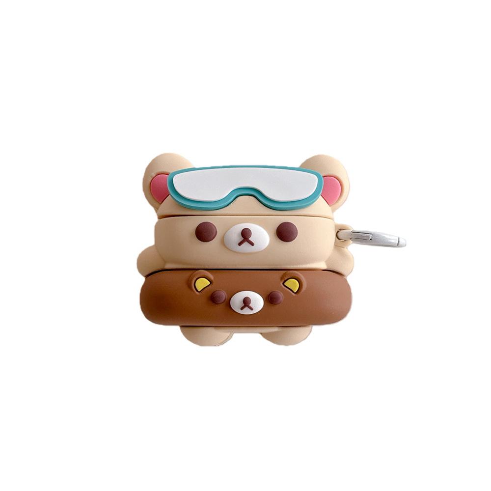 Cute Swimming Ring Bear for AirPods Pro1 Generation Protective Case 1 Generation Pro1 Generation Apple Bluetooth Headset Case