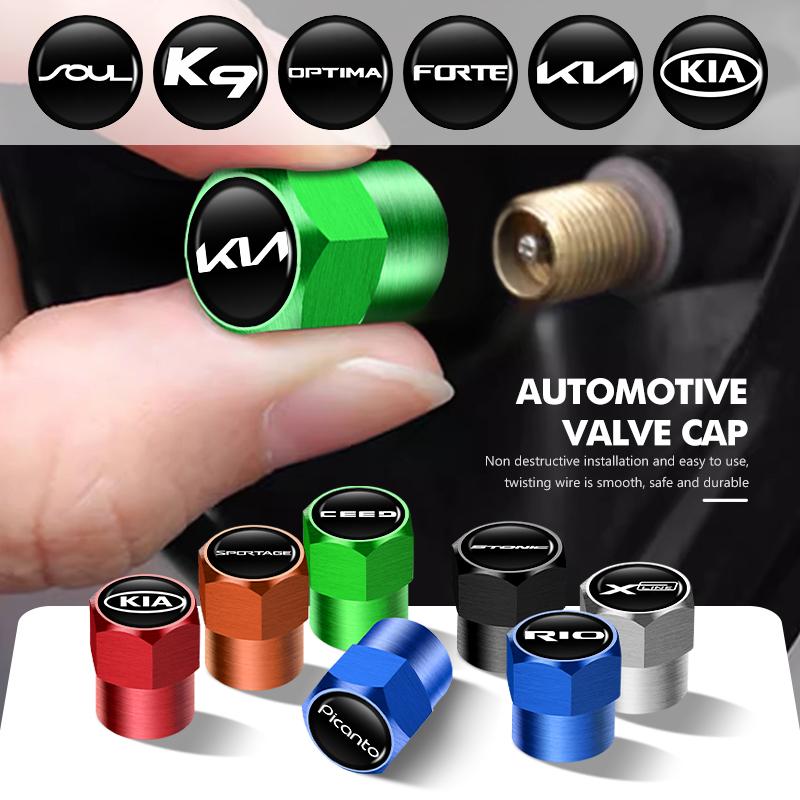 Aluminum Alloy Car Wheel Tire Valve Caps Tyre Rim EWCH5 Stem Covers Car Dustproof Tire Cap For KIA Cerato Soul Venga Forte Spectra