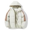 New winter hooded men's cotton clothes thickened warm cotton-padded clothes couple three-stripe fashion casual jacket