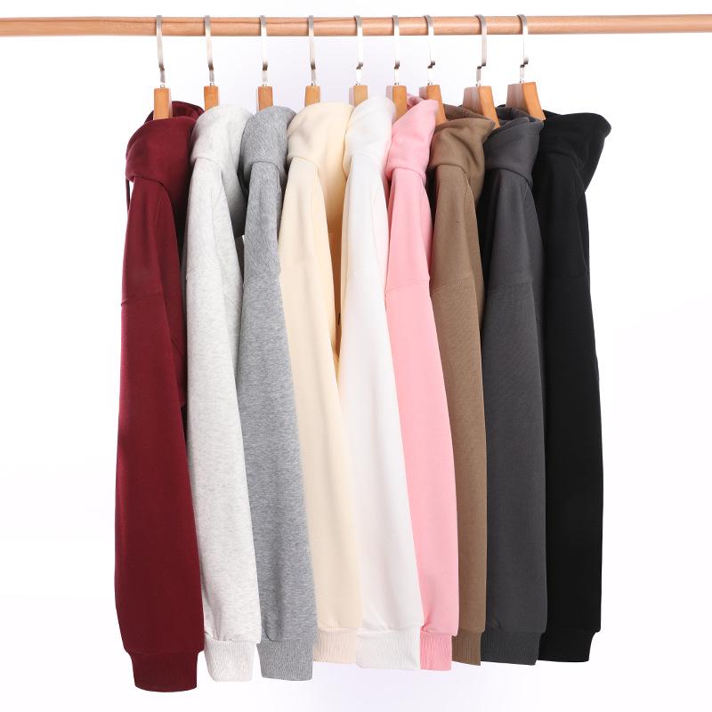 Sweatshirt unisexe en molleton de coton 320g - Léger, Coupe ample, Couleur unie, Manches longues, Col rond pour l'automne/hiver.