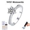 Multiple Customized S925 Pure Silver Moissanite Rings In D Color and 1 Carat Fashionable Jewelry GAR Certification