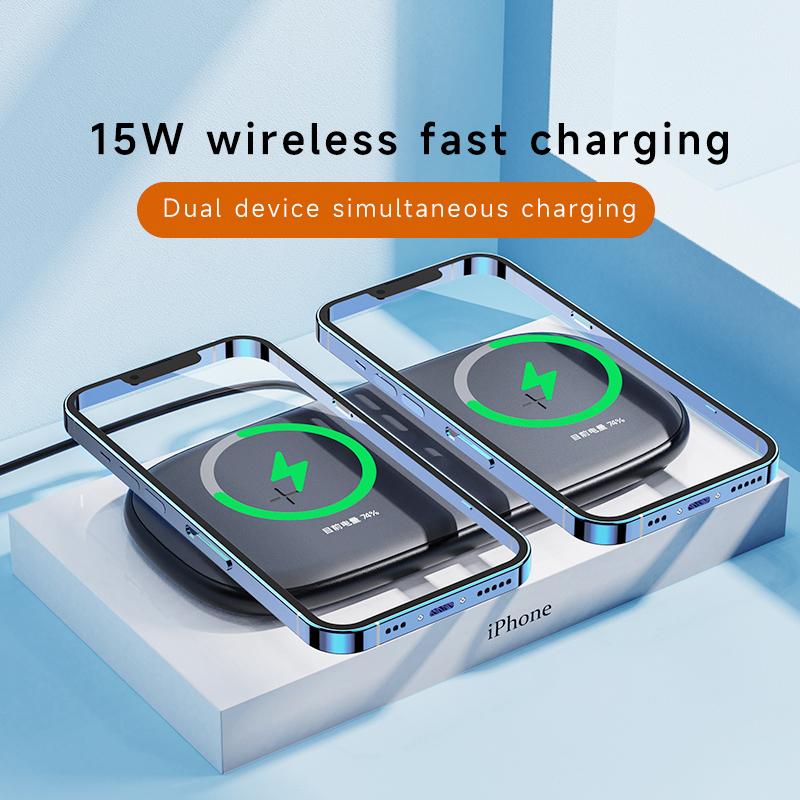 

YN-102 Wireless Charger Dual Charging Pad for iPhone AirPods Samsung Baby Blue