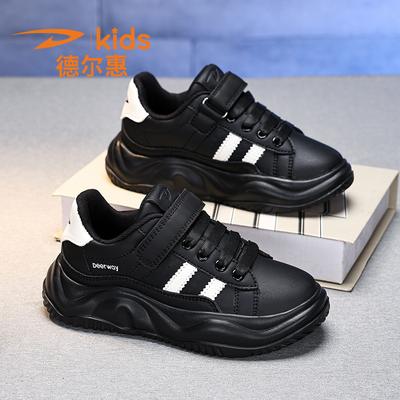 Delhui Studenten Kinderschuhe Sportschuhe 2025 Frühling und Herbst neu Leder wasserdicht Mittelalterliche und ältere Mädchen Freizeitschuhe