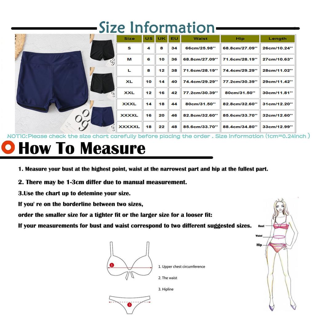 Women's Solid Color Boxer Style Swim Shorts Elastic Waistband Quick Dry Swimwear Bottoms for Casual Beach and Pool Use