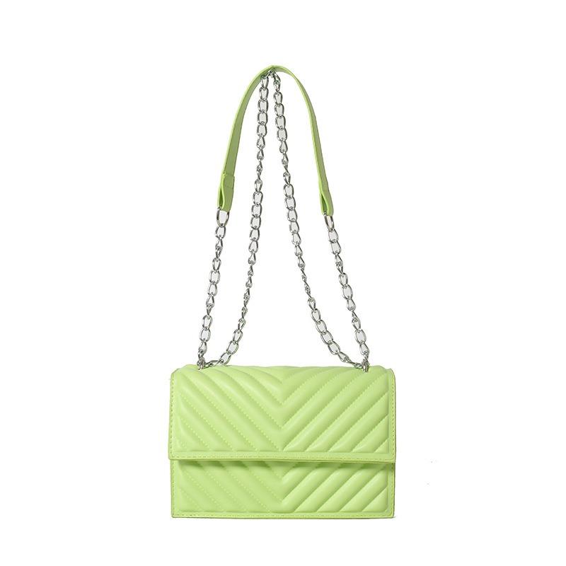 Solid Color New Trendy Fashionable and Beautiful Small Square Bag Textured Striped Women's Bag Retro Atmospheric Messenger Bag