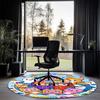 Custom Name LankyBox Printed Round Rug Carpet Chair Rug Area Rug Entryway Doormats,for Office Chair Living Room Bedroom Kitchen Room.