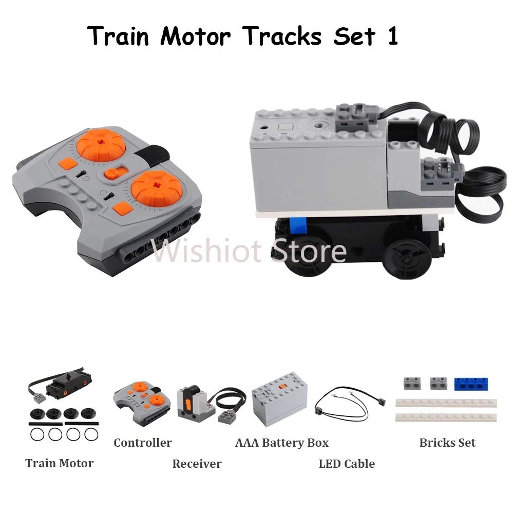 Technical Parts Train Motor 88002 MOC Pack Power Functions Battery Box Tracks Top Base Plate for Legoeds EV3 91994 74784 2871