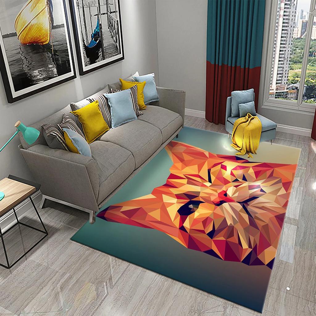 Animal Dog Carpet Abstract Geometric Puppy Rug Pet Wildlife Rugs for Adults Teens Kids Bedroom Living Room Large Area Floor Mat