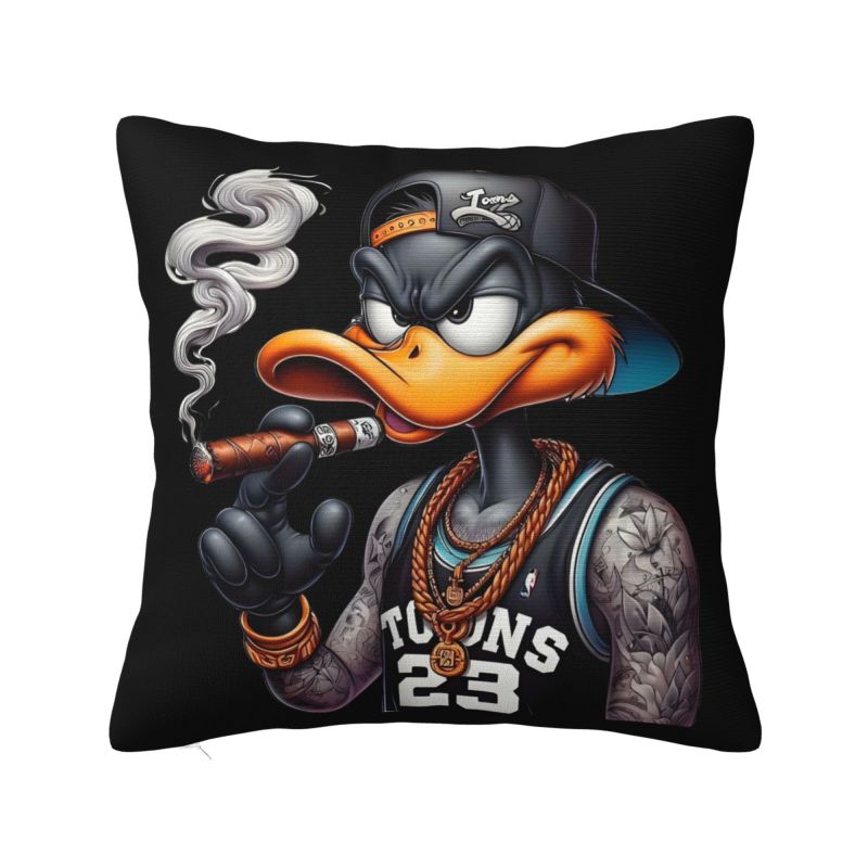 Custom Nordic Zombie Daffy Duck Anime Sofa Cushion Cover Soft Disney Cartoon Kawaii Pillow Case Decoration