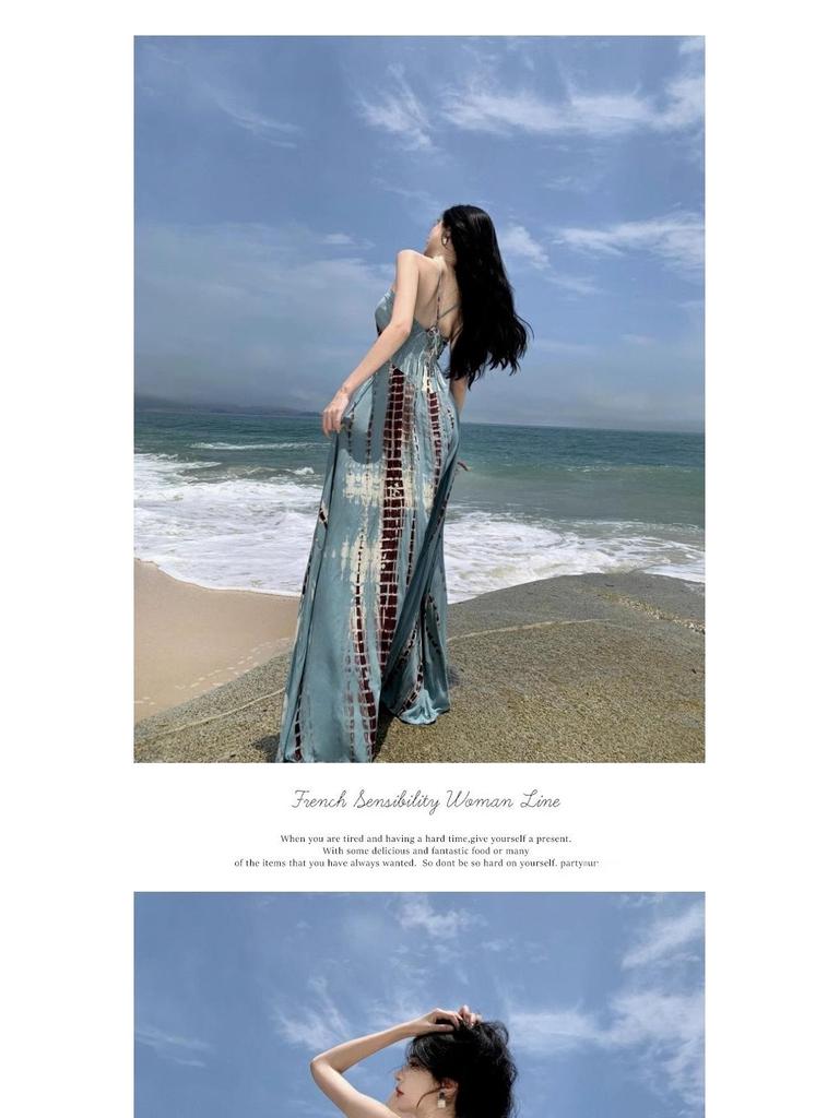 Women's Bohemian French-Style Summer Travel Dress - Elegant Beach & Vacation Wear