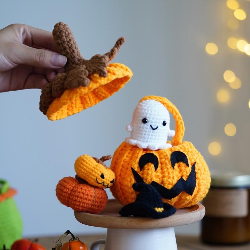 Halloween Crochet Set Knitting Supplies Beginner Crochet Set for Kid Adult, with Step-by-Step Video Tutorial Instruction