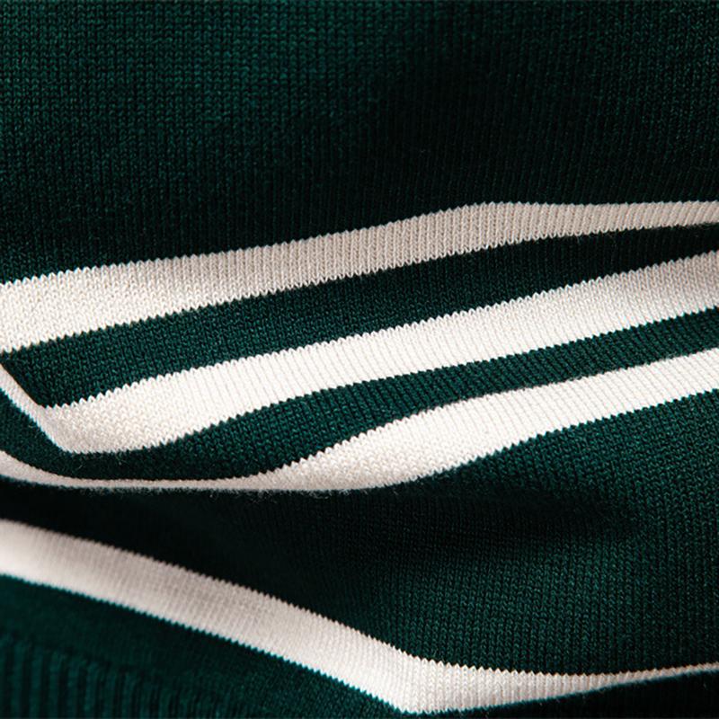 Polo Ralph Lauren 2025 Autumn/Winter Embroidery New Large Collar Men's Striped Sweater Polo Collar Knitted Sweater Men