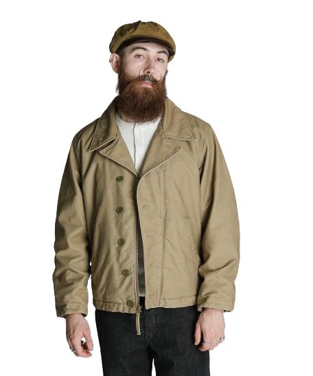 

Schott CIVILIAN DECK JACKET, Men s, Size S (180), Khaki, 782-4252012