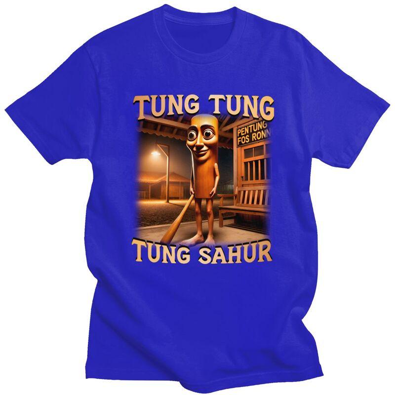 Tung Tung Tung Sahur Italian Brainrot Meme T Shirt for Men Tshirt Casual Sumer Short Sleeve Tee Shirt Loose Fit Clothing Gift