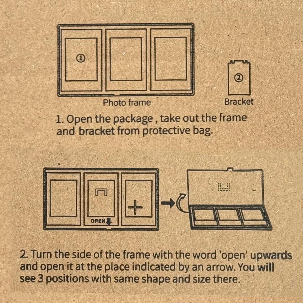 A Transparent Triple Photo Frame for three TAX mini photos. Transparent creative display photo frame for 3-inch photos.
