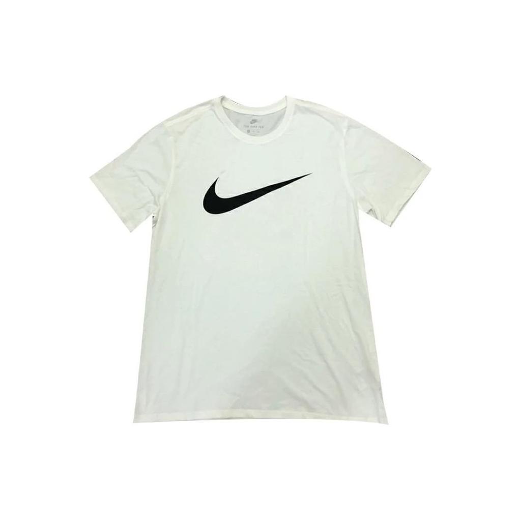 Nike Camiseta Deportiva Casual de Manga Corta con Cuello Redondo e Impresión de Logotipo para Hombre Tops Blanco 940419-101