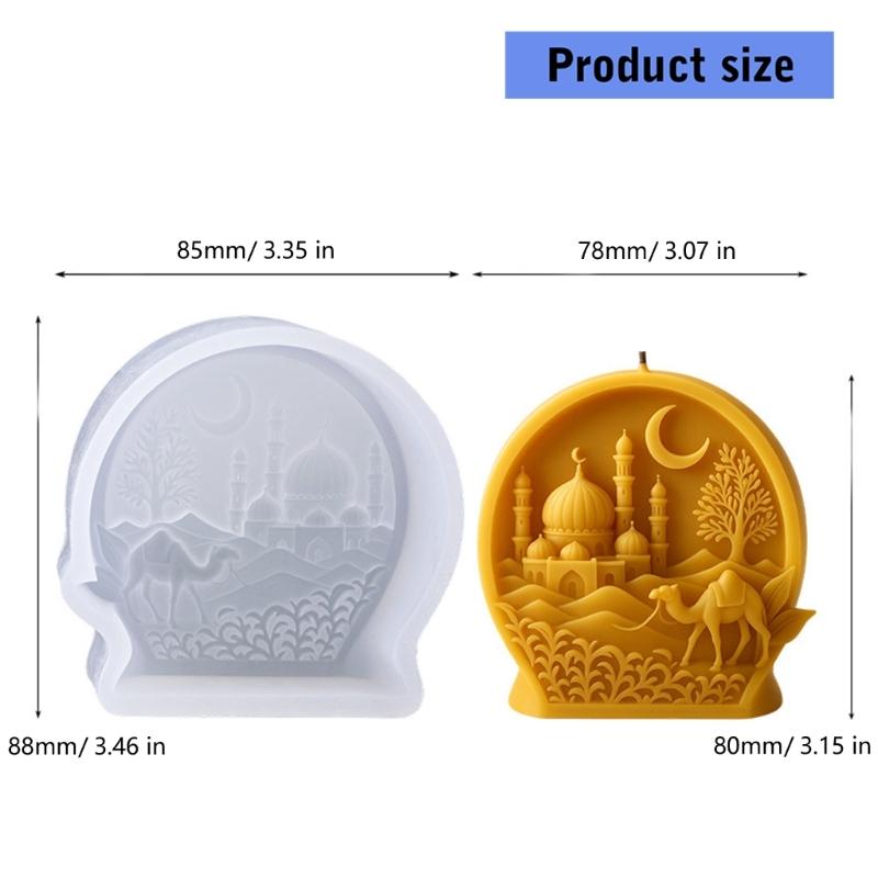 Camels Detailed Candle Silicone Moon Mould With Intricate Designs For Artistics Candle Making Projects