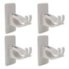 A95I-Curtain Rod Bracket Holder 4 PCS, Self Adhesive Crossbar Hook, No Drill Rods Hanger Wall Mount Hooks Drapery Pole