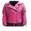 Womens PINK Leather BIKER JACKET,Biker Motorcycle Jacket,Hot Pink,Ladies Designer,Motorcycle Leather Jacket,Moto Jacket,Gift For Wife