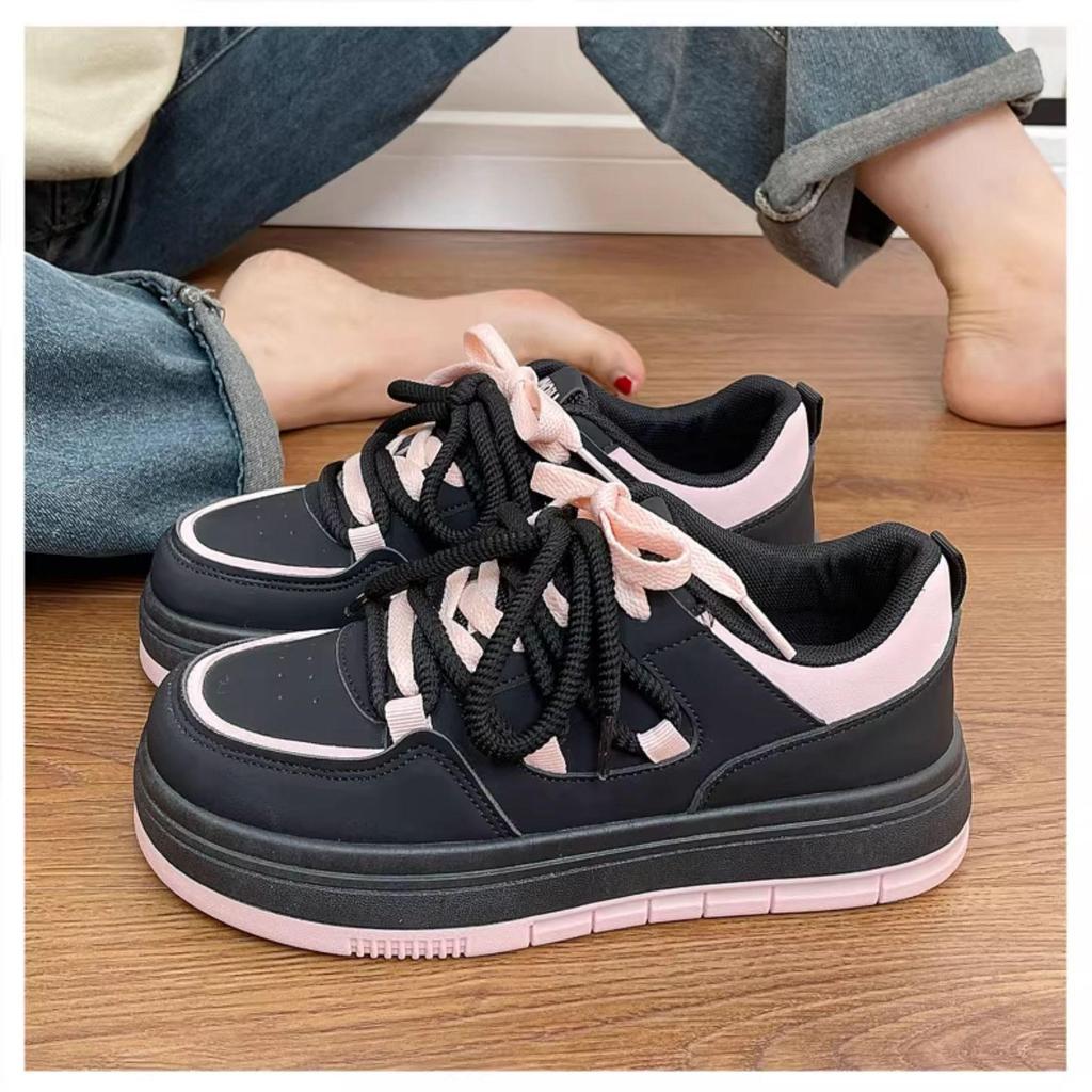 2025 Women's Thick-Soled White Canvas Sneakers - Autumn Hot Style, Versatile for Students