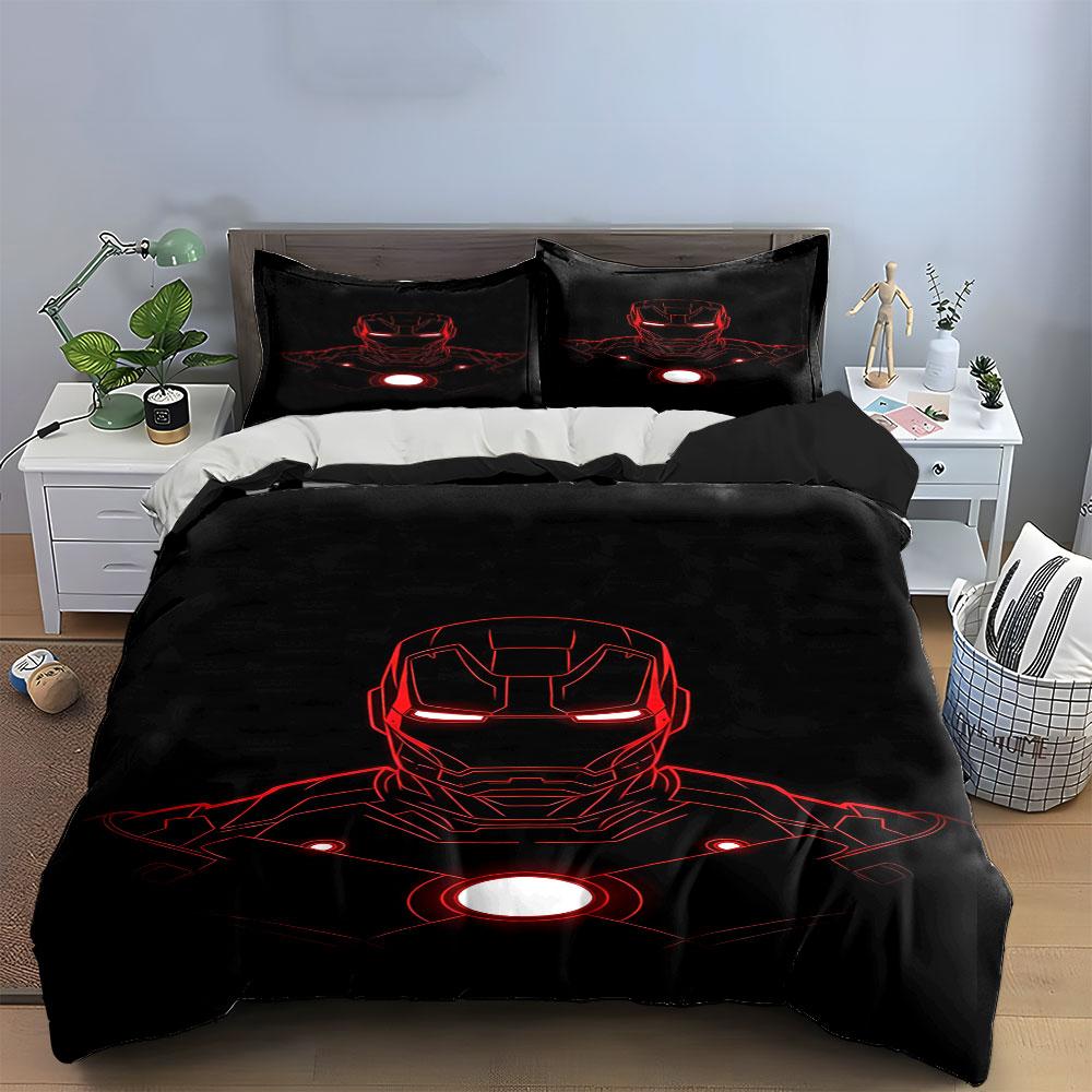 Red Iron Man Helmet. Bedding Sets Duvet Cover Sets Duvet Covers Pillowcases(1 * Duvet Cover 2 * Pillowcases, Without Duvet Insert)